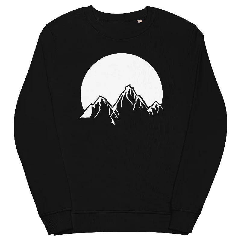 Sonne - Berge - Unisex Premium Organic Sweatshirt Hoodie with Hem Embroidery Detailed Premium