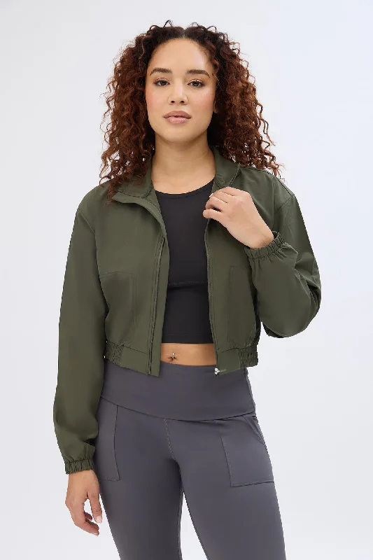 UNPLUG By Bluenotes Flex Move Midi Zip-Up Jacket One-Shoulder Jacket Off-the-Shoulder Jacket Asymmetrical Jacket