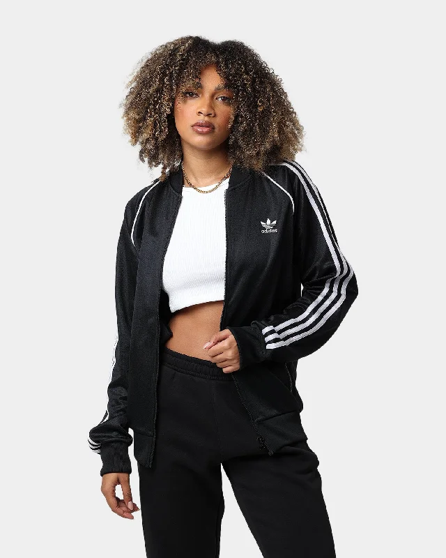 Adidas SST High Shine Track Jacket Black Denim Jacket Leather Jacket Suede Jacket