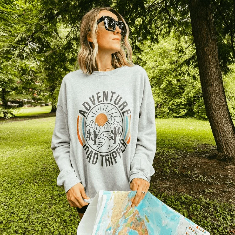 Adventure Road Tripper Sweatshirt Hoodie with Side Slits Relaxed Casual