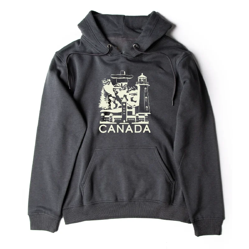 CANADIAN LANDMARKS HOODIE (UNISEX) Hoodie with Hem Drawcord Adjustable Customizable