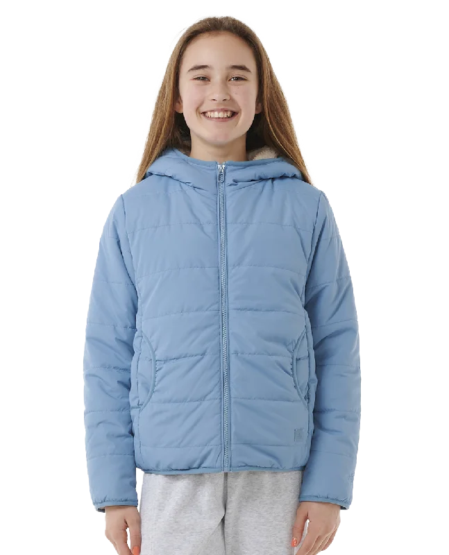 Girls Anti Series Anoeta Classic Jacket in Dusty Blue Lace Jacket Ribbed Jacket Sequined Jacket