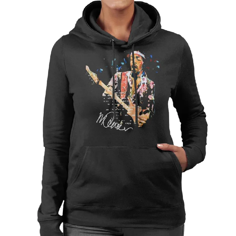 Sidney Maurer Original Portrait Of Guitarist Jimi Hendrix Women's Hooded Sweatshirt Hoodie with Mesh Breathable Sporty