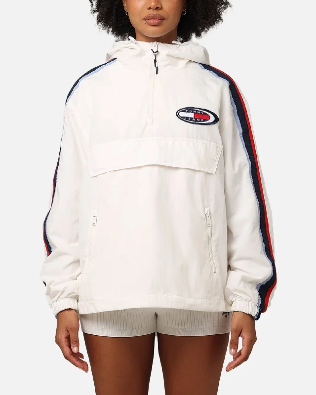 Tommy Jeans Women's TJW Archive Chicago Pullover Jacket Ancient White Toggled Jacket Drawstring Jacket Belted Jacket