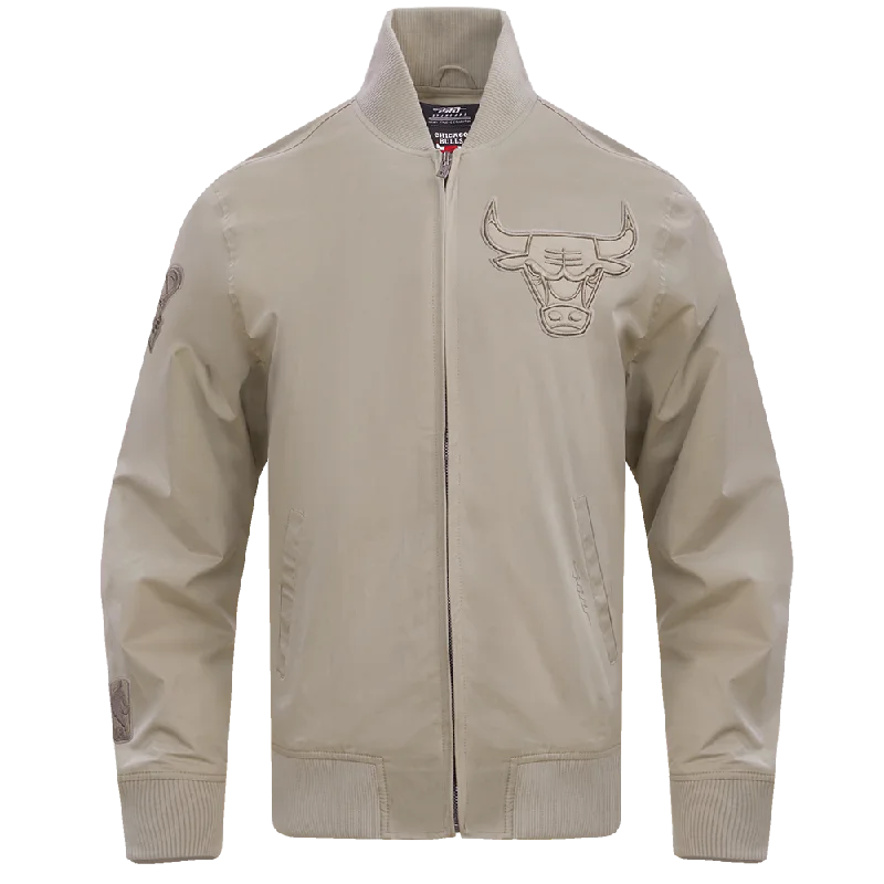 NBA CHICAGO BULLS NEUTRAL TWILL JACKET (TAUPE) Herringbone Jacket Checkered Jacket Solid Jacket