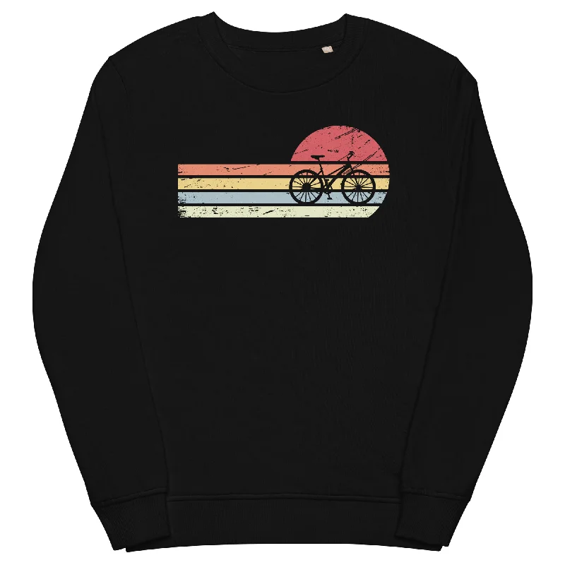 Sonne und Retro Linies - Radfahren - Unisex Premium Organic Sweatshirt Hoodie with Elastic Waist Stretchable Comfortable