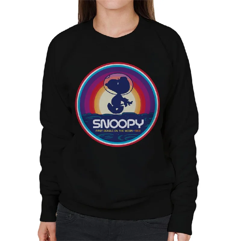 Peanuts Snoopy 1969 First Beagle On The Moon Sunset Women's Sweatshirt Hoodie with Slim Fit Tailored Modern