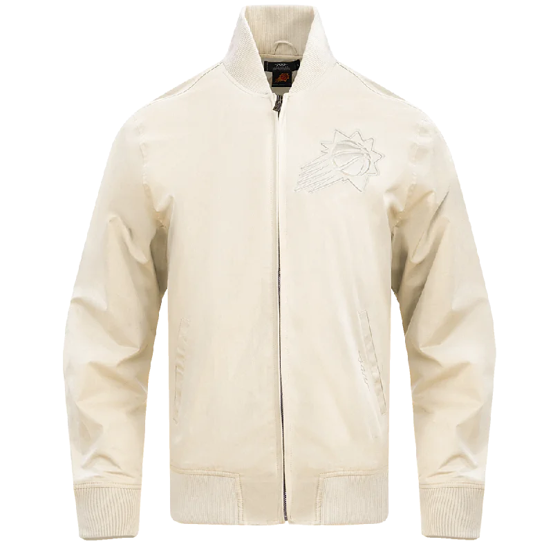 NBA PHOENIX SUNS NEUTRAL TWILL JACKET (EGGSHELL) Notch Collar Jacket Peter Pan Collar Jacket Cowl Neck Jacket