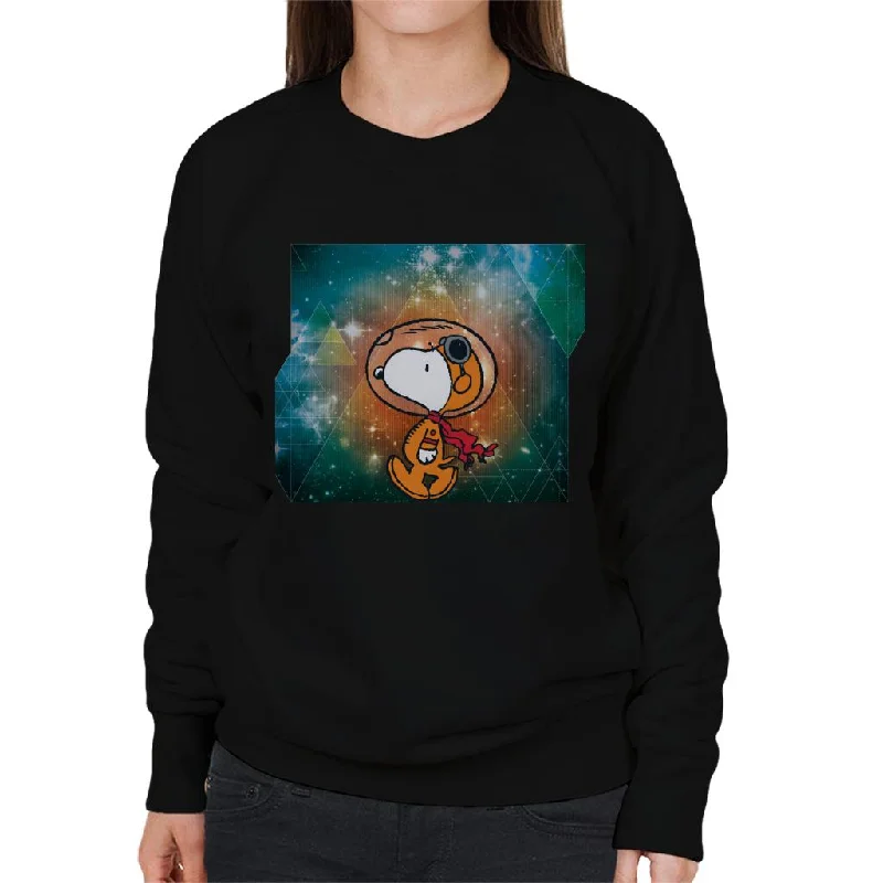 Peanuts Snoopy Floating Through The Cosmos Women's Sweatshirt Hoodie with Back Slit Movement Comfort