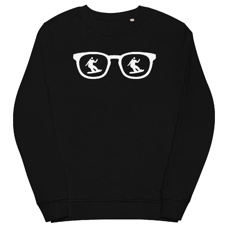 Sonnenbrille und Snowboarding 1 - Unisex Premium Organic Sweatshirt Hoodie with Button Placket Classic Preppy