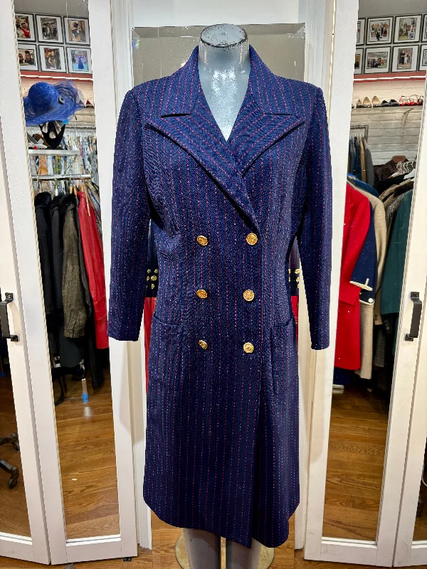 60’s Navy With Red Stitch Coat By Butte Knit Front Pockets Side Pockets Patch Pockets