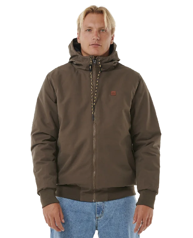 Anti-Series One Shot Tech Jacket in Rock Zip Front Button Front Snap Front