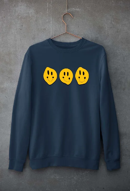 Smiley Unisex Sweatshirt for Men/Women Hoodie with Rhinestones Sparkly Elegant