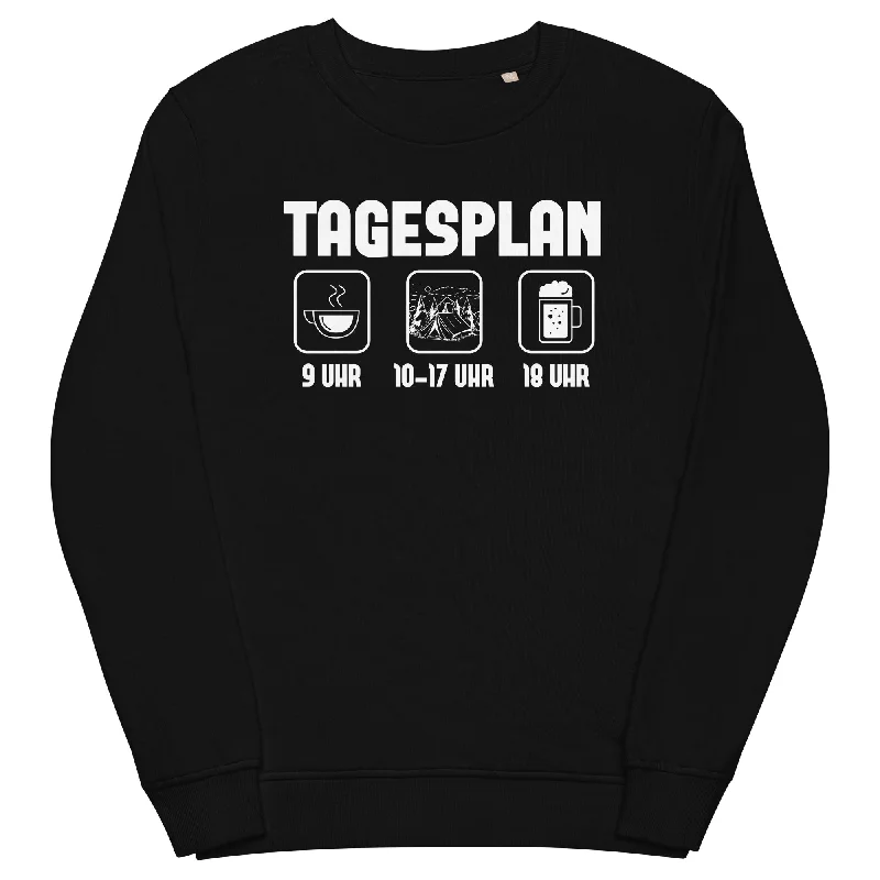 Tagesplan 1 - Unisex Premium Organic Sweatshirt Hoodie with Button Placket Classic Preppy