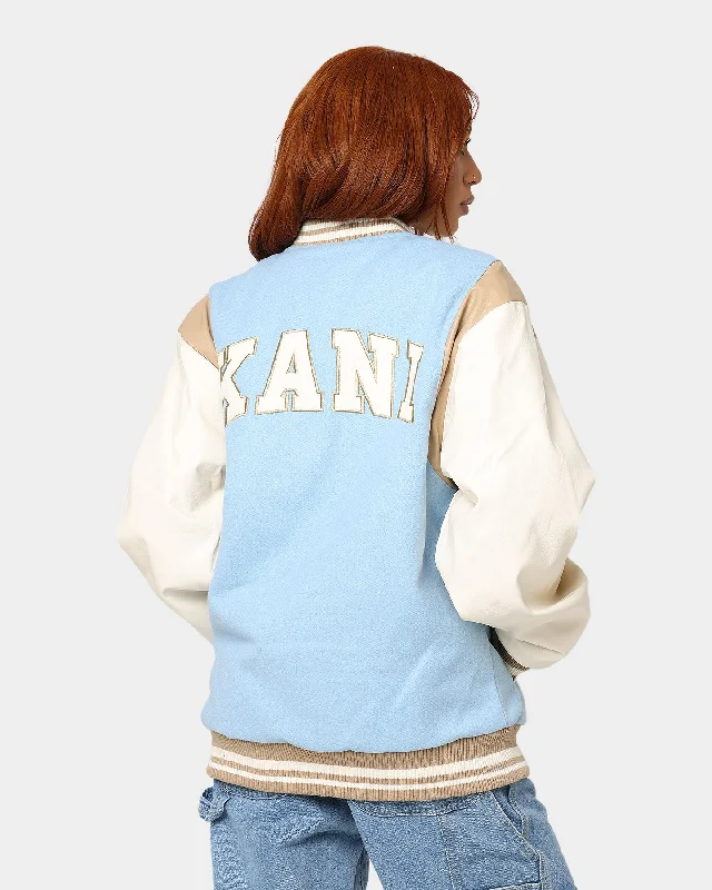 Karl Kani OG Colour Block College Jacket Light Blue Cotton Jacket Linen Jacket Terry Jacket