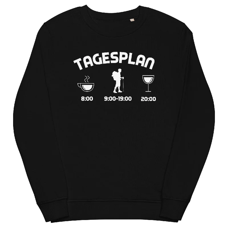 Tagesplan - Unisex Premium Organic Sweatshirt Hoodie with Back Slit Movement Comfort