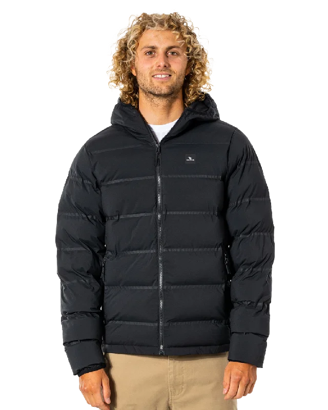 Anti Series Elite Puffer Jacket in Black Zippered Jacket Buttoned Jacket Snapped Jacket