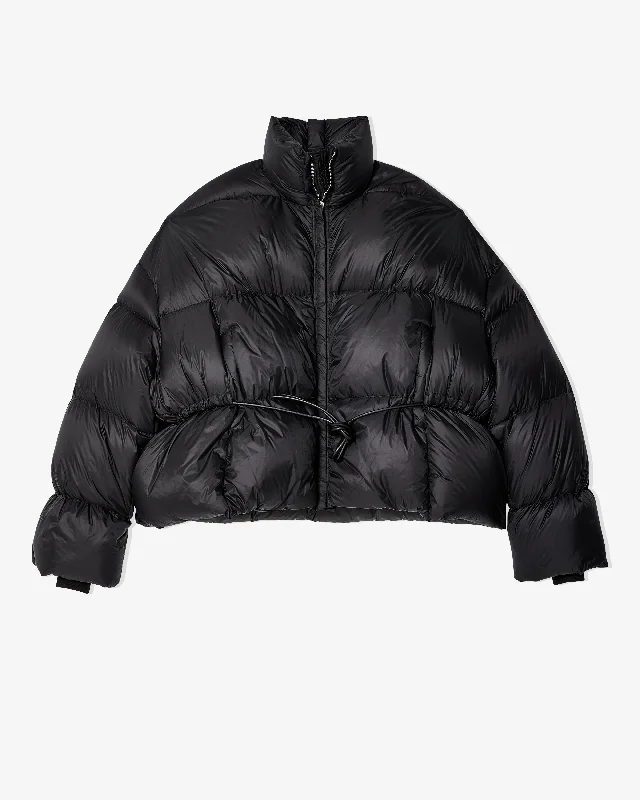 Rick Owens - Women's Woven Down Jacket - (Black) Chenille Fabric Brocade Fabric Lace Fabric