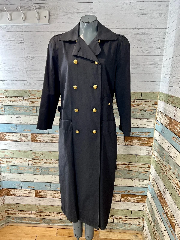 90’s Black Trench Coat by Clie Wacs Trench Raincoat Windbreaker