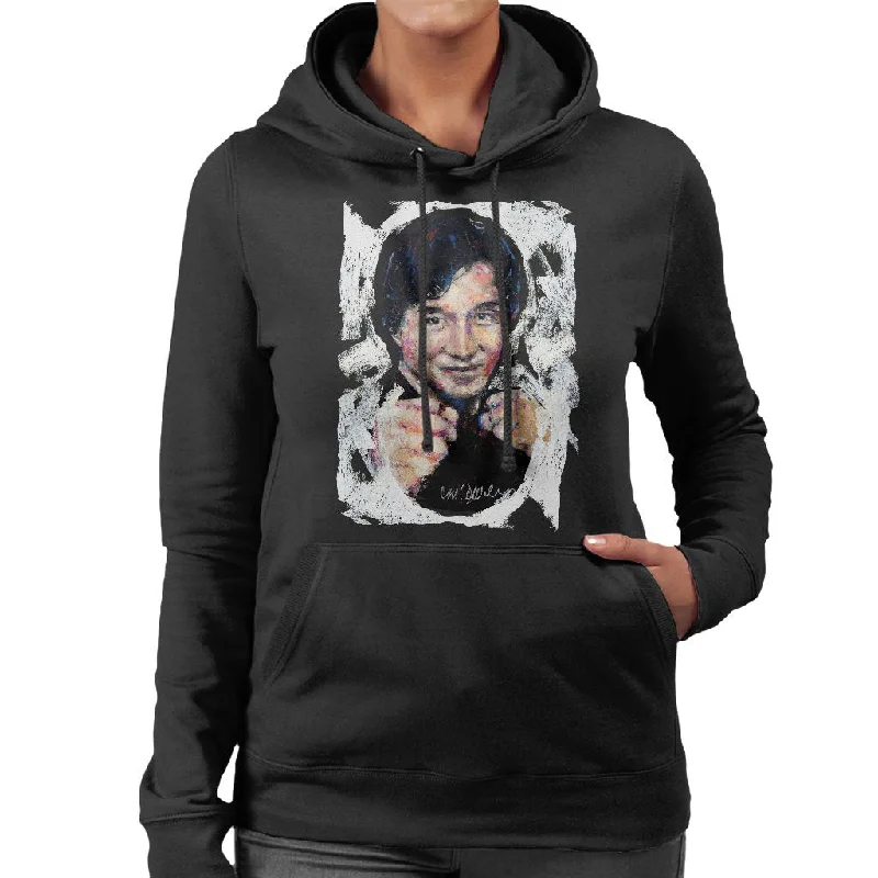 Sidney Maurer Original Portrait Of Jackie Chan Women's Hooded Sweatshirt Hoodie with Embroidery Detailed Premium