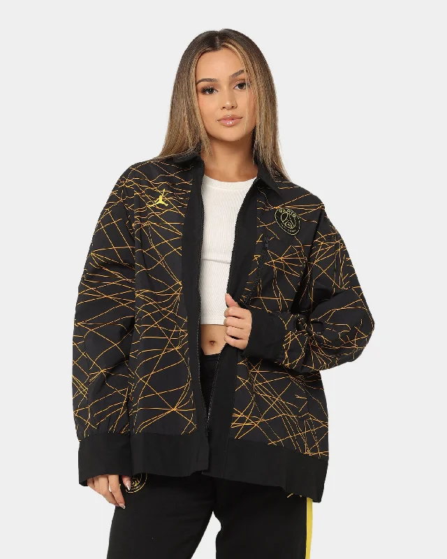 Jordan Women's Jordan X Paris Saint-Germain Anthem Jacket Black/Tour Yellow Cardigan Sweater Pullover