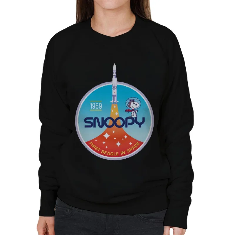 Peanuts Snoopy Rocket Take Off Women's Sweatshirt Hoodie with Tie-Dye Psychedelic Retro