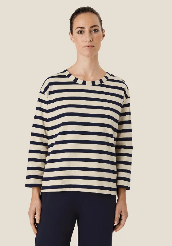 Masai Batu Stripe Sweater, Maritime Blue Stretchy Elastic Breathable