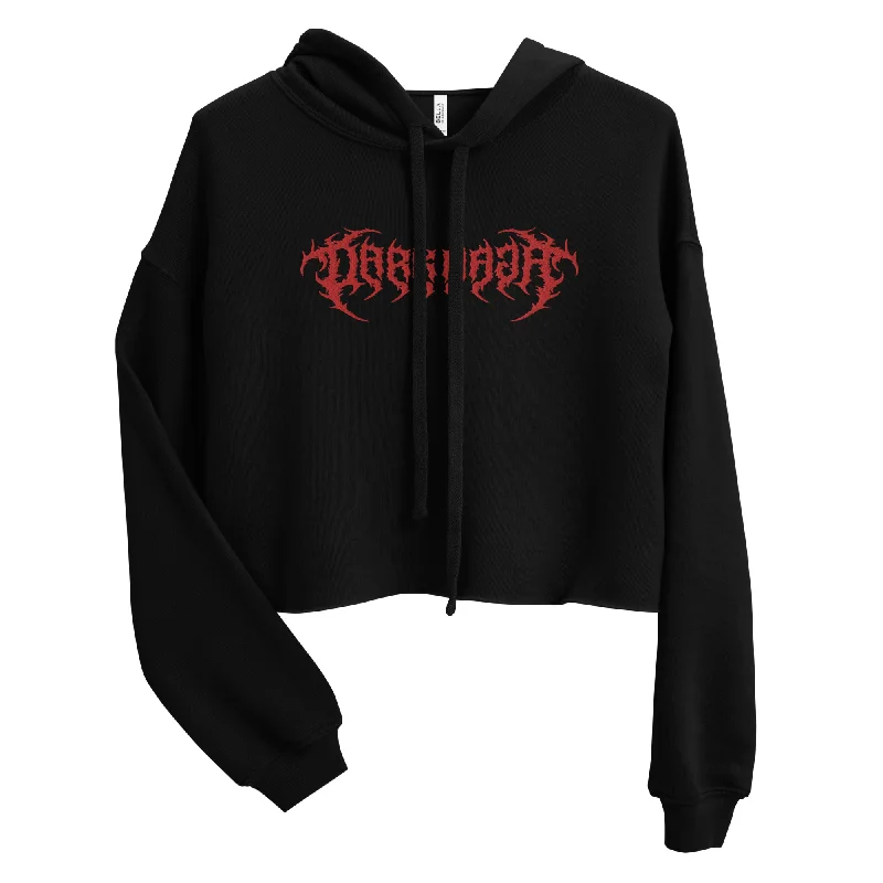 Dark MAGA Crop Hoodie Hoodie with High Neck Warm Protective