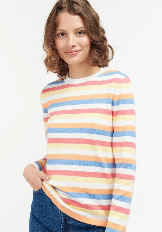 Barbour Womens Padstow Stripe Sweater, Multi Neon Metallic Matte