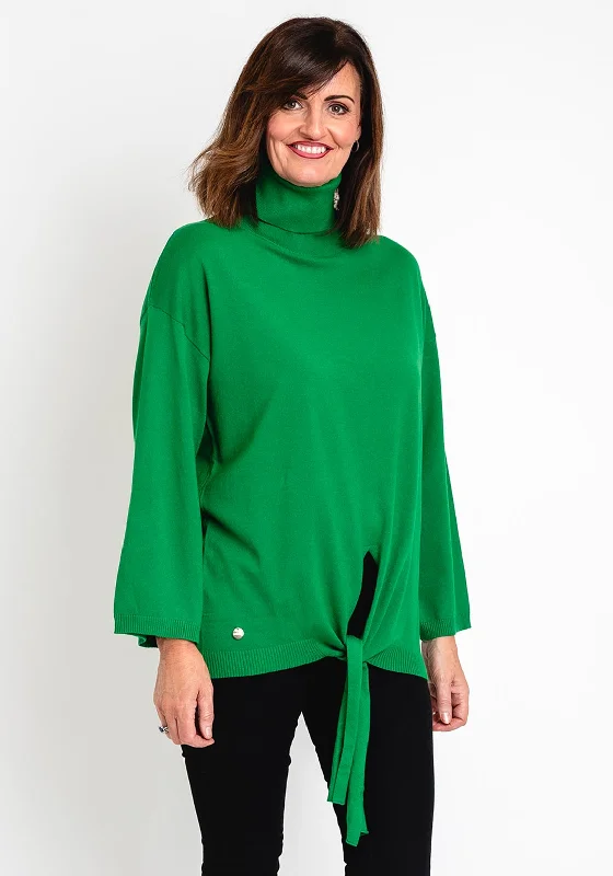 Malissa J One Size Tie Detail Sweater, Green Beaded Sweater Sequined Faux Fur