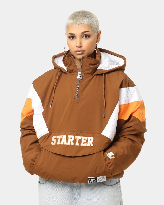 Starter Breakaway Anorak Jacket Brown/Orange Faux Fur Jacket Real Fur Jacket Shearling Jacket