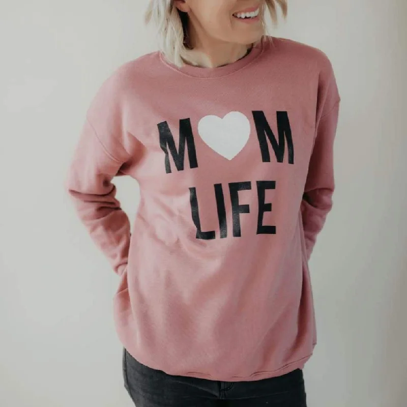 Mom Life Pullover Sweatshirt Hoodie with Double Zipper Versatile Adjustable