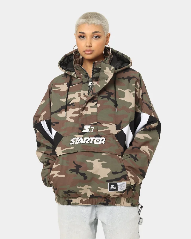 Starter Side Line Anorak Jacket Camo/Black/White Anorak Shell Jacket Lightweight Jacket