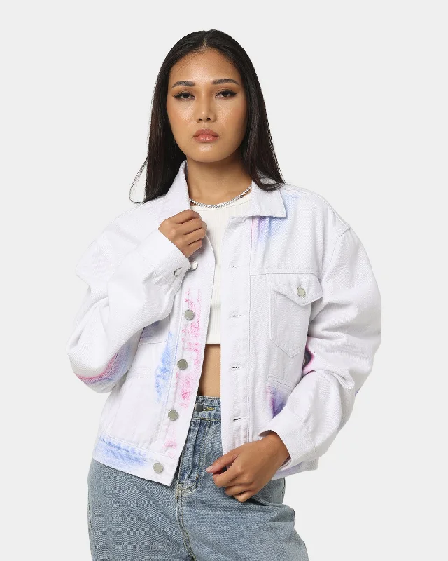 XXIII Women's Aster Tie Dye Denim Jacket Multi-Coloured/White Striped Jacket Polka Dot Jacket Floral Jacket