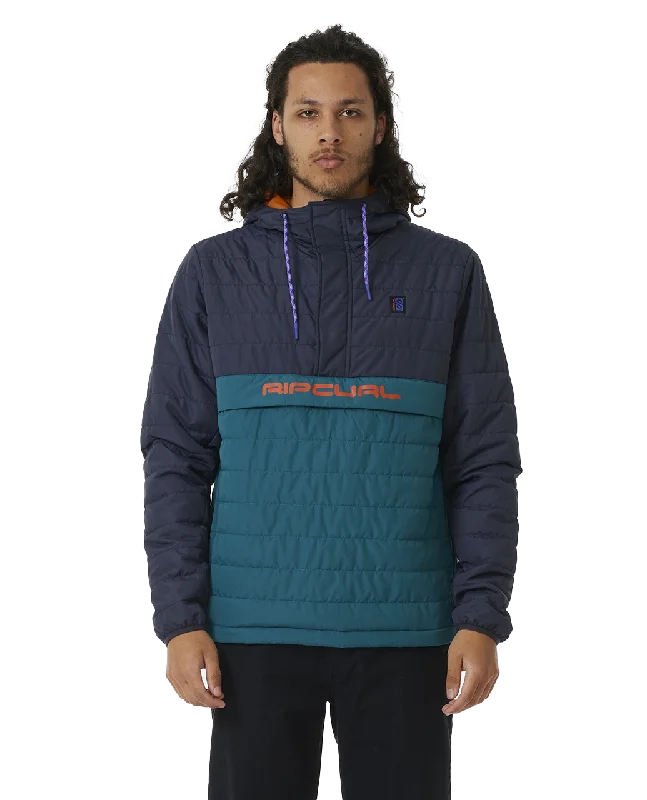 Search Anorak Puffer Jacket in Purple Night Stand-Up Collar Roll-Neck Collar Turtle Neck