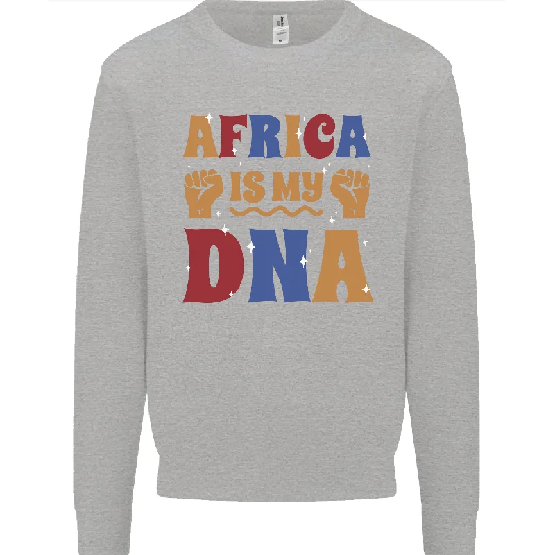 Africa is My DNA Juneteenth Black Lives Matter Mens Sweatshirt Jumper Hoodie with Longline Fit Extended Stylish