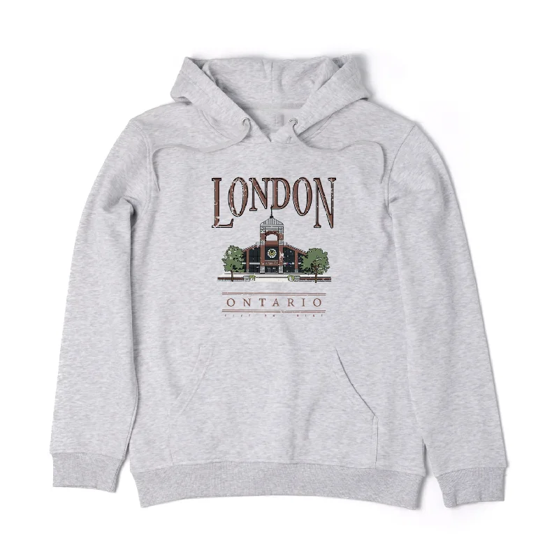 LONDON VINTAGE COVENT GARDEN HOODIE (UNISEX) Hoodie with Velcro Closure Adjustable Secure