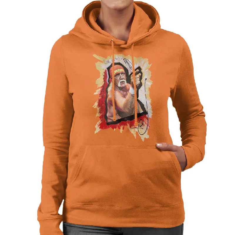 Sidney Maurer Original Portrait Of Hulk Hogan Women's Hooded Sweatshirt Hoodie with Drop Shoulder Relaxed Streetwear