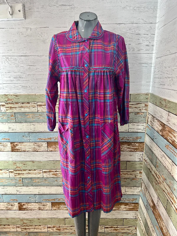 70’s Purple Tartan House Cover Coat Sleeveless Short Sleeve Long Sleeve