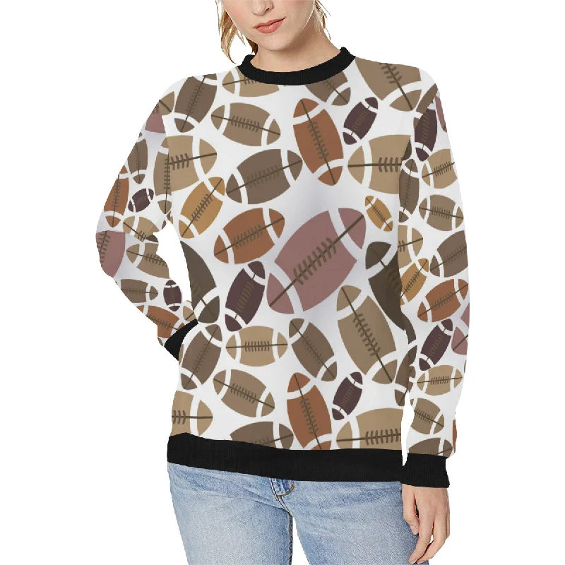 American football ball pattern Women's Crew Neck Sweatshirt Oversized Hoodie Comfort Casual