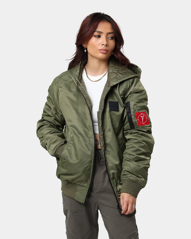 Carre Ultilitaire Hooded Bomber Jacket Khaki Green Mesh Jacket Canvas Jacket Denim Jacket