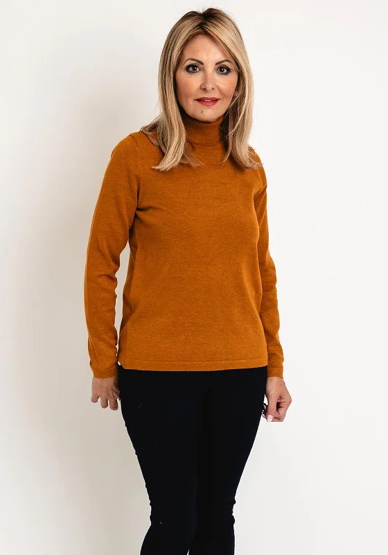 Natalia Collection Roll Neck Knit Sweater, Mustard Wool Sweater Cotton Sweater Cashmere Sweater