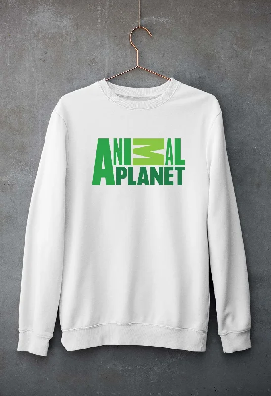 Animal Planet Unisex Sweatshirt for Men/Women Hoodie with Rolled Sleeves Casual Relaxed