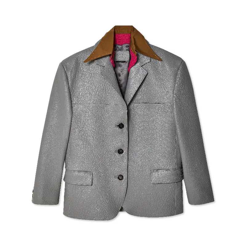 Prada - Women's Single-Breasted Nappa Jacket - (Nube) Tailored Jacket Straight Jacket A-Line Jacket