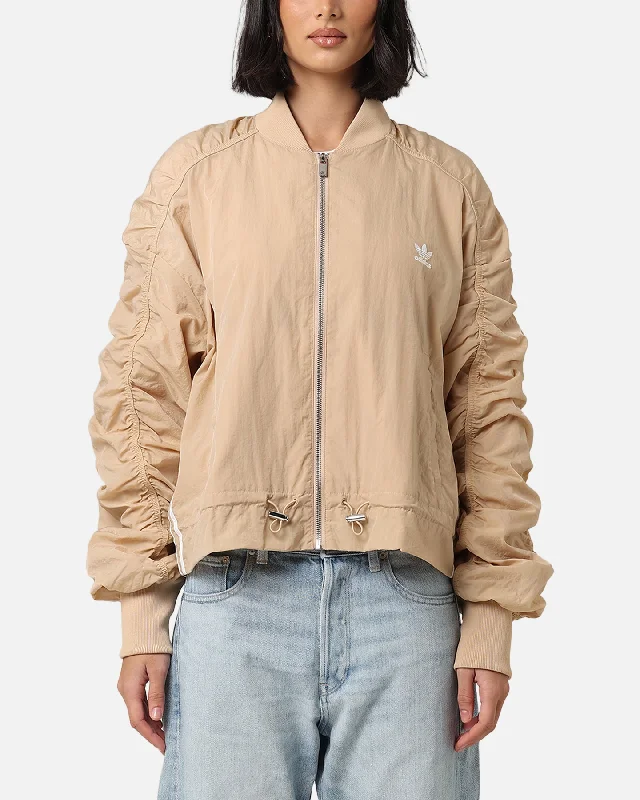 Adidas Women's Light Weight Bomber Jacket Magic Beige Denim Jacket Leather Jacket Suede Jacket