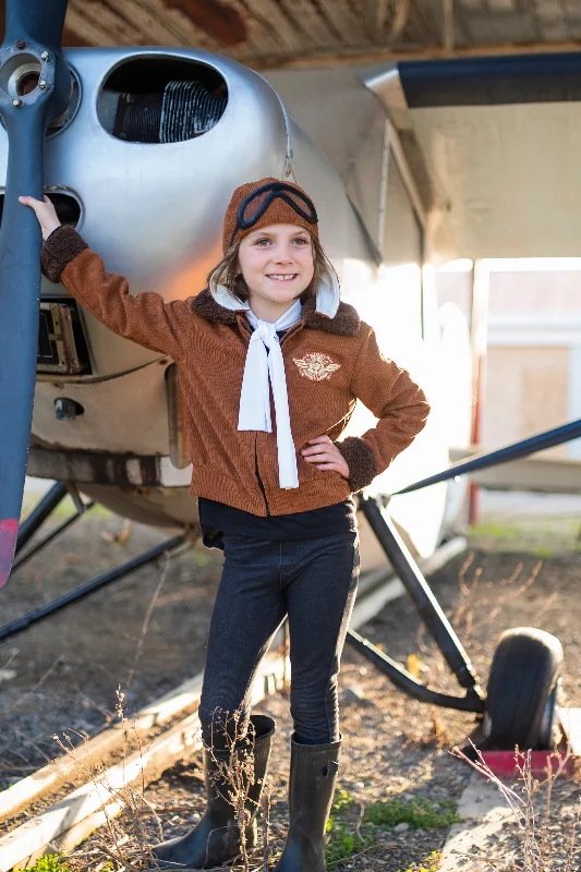 Amelia The Pioneer Pilot Jacket, Hat & Scarf Appliqued Jacket Beaded Jacket Sequined Jacket