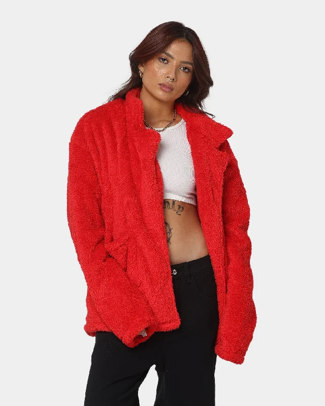 XXIII Talha Red Fur Jacket Red Faux Fur Jacket Real Fur Jacket Shearling Jacket