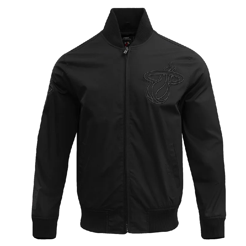 NBA MIAMI HEAT NEUTRAL TWILL JACKET (BLACK) Print Jacket Jacquard Jacket Patchwork Jacket