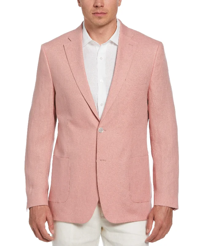 100% Linen Single-Breasted Sport Coat Fitted Loose Oversized