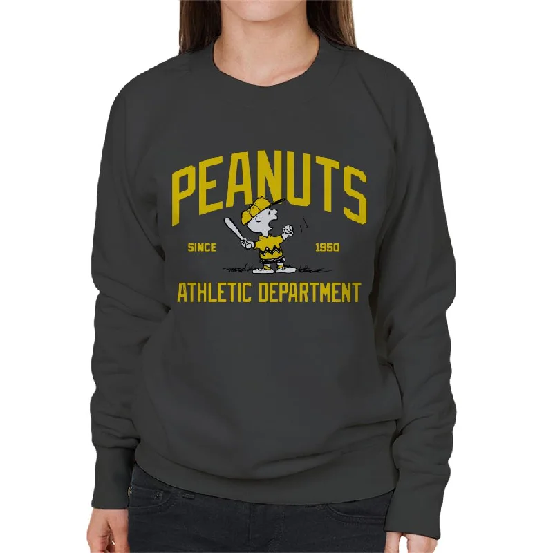 Peanuts Athletic Department Charlie Brown Women's Sweatshirt Hoodie Crop Top Short Trendy